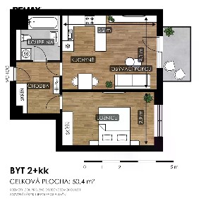 Prodej bytu 2+kk 50 m²