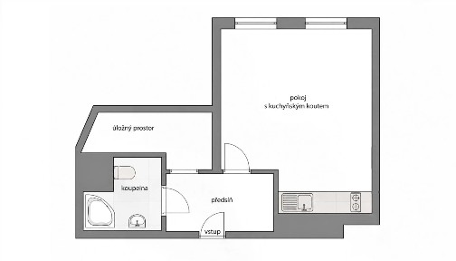 Pronájem bytu 1+kk 32 m²