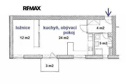 Pronájem bytu 2+kk 45 m²