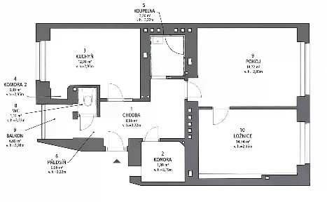 Pronájem bytu 2+1 66 m²