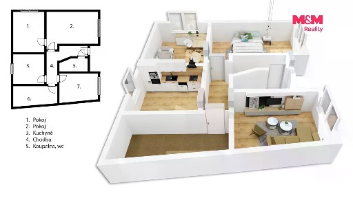 Prodej bytu 3+1 73 m²