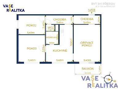 Prodej bytu 3+1 59 m²