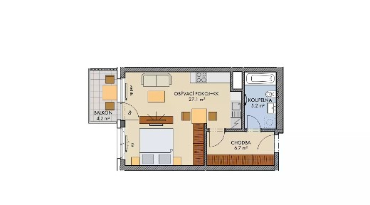 Prodej bytu 1+kk 40 m²