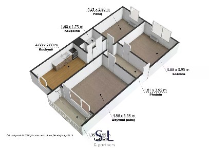 Pronájem bytu 3+1 75 m²