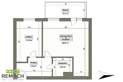 Pronájem bytu 2+kk 61 m²