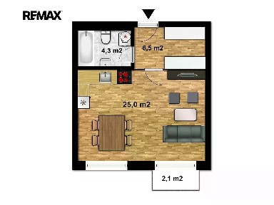 Pronájem bytu 1+kk 36 m²