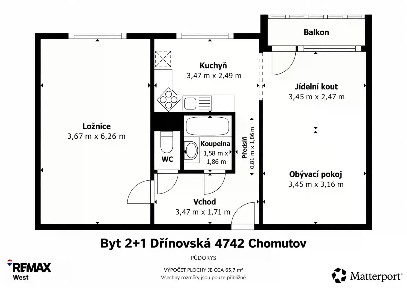 Prodej bytu 2+1 61 m²