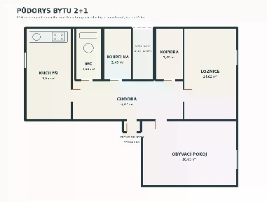 Pronájem bytu 2+1 56 m²