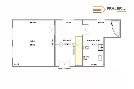 Pronájem bytu 1+1 55 m²