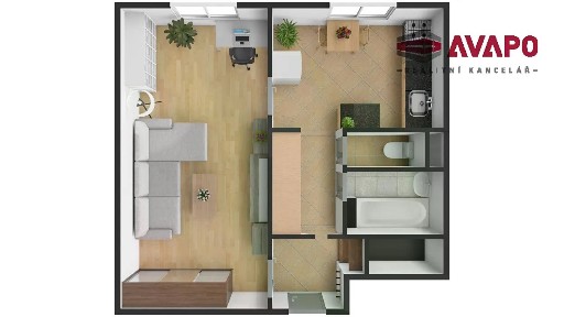 Pronájem bytu 1+1 45 m²