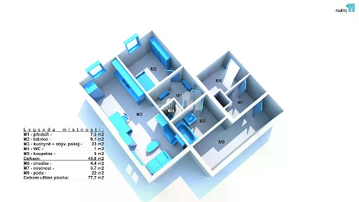 Prodej bytu 2+kk 77 m²