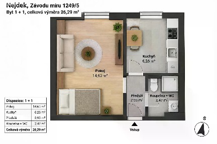 Prodej bytu 1+1 26 m²
