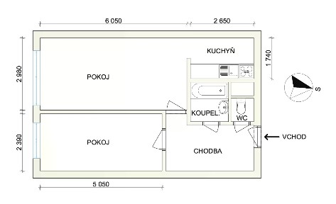 Prodej bytu 2+kk 46 m²
