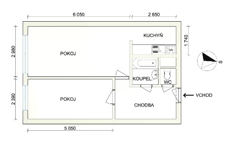 Prodej bytu 2+kk 46 m²