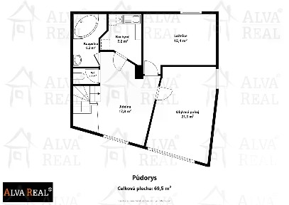 Pronájem bytu 2+1 61 m²