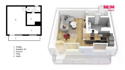 Prodej bytu 1+kk 35 m²