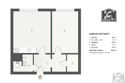 Prodej bytu 1+1 43 m²