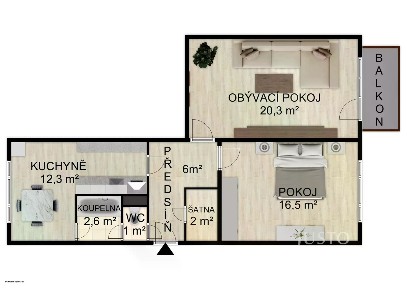 Prodej bytu 2+1 63 m²
