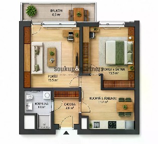 Prodej bytu 2+1 51 m²