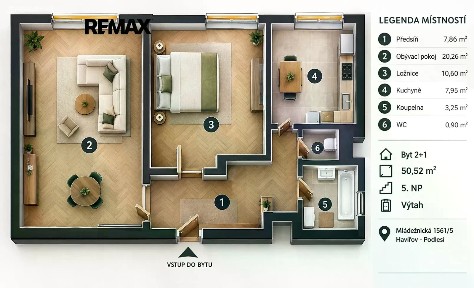 Prodej bytu 2+1 50 m²