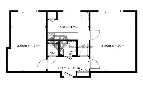 Prodej bytu 2+1 53 m²