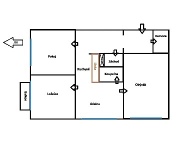 Prodej bytu 3+1 72 m²