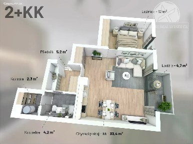 Prodej bytu 2+kk 61 m²