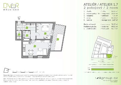 Prodej bytu 2+kk 58 m²