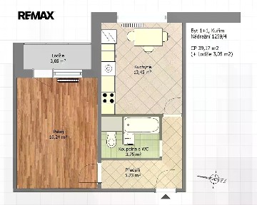 Pronájem bytu 1+1 39 m²