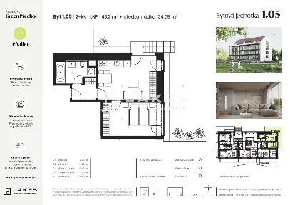 Prodej bytu 2+kk 43 m²