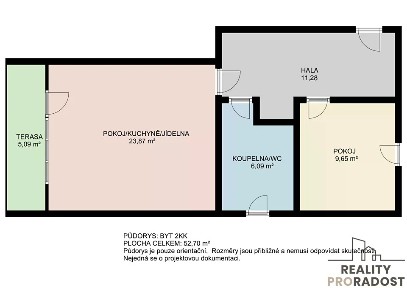 Prodej bytu 2+kk 52 m²