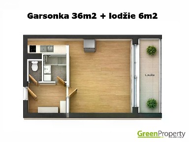 Pronájem bytu 1+kk 36 m²