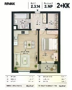 Pronájem bytu 2+kk 50 m²