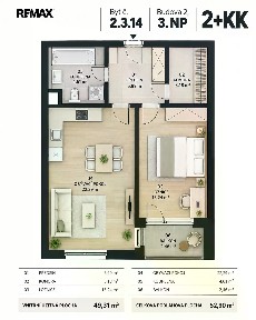 Pronájem bytu 2+kk 50 m²
