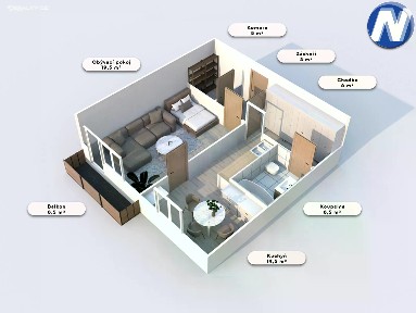 Prodej bytu 1+1 52 m²
