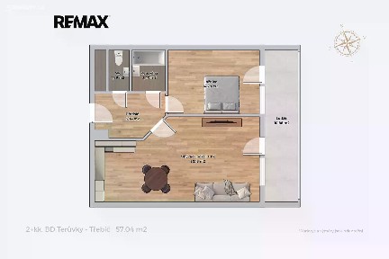 Pronájem bytu 2+kk 57 m²