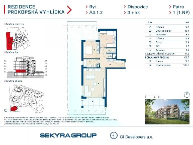 Prodej bytu 3+kk 77 m²