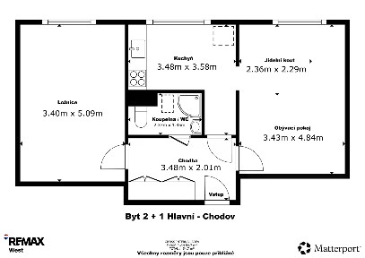Prodej bytu 2+1 54 m²