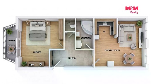 Pronájem bytu 2+kk 68 m²